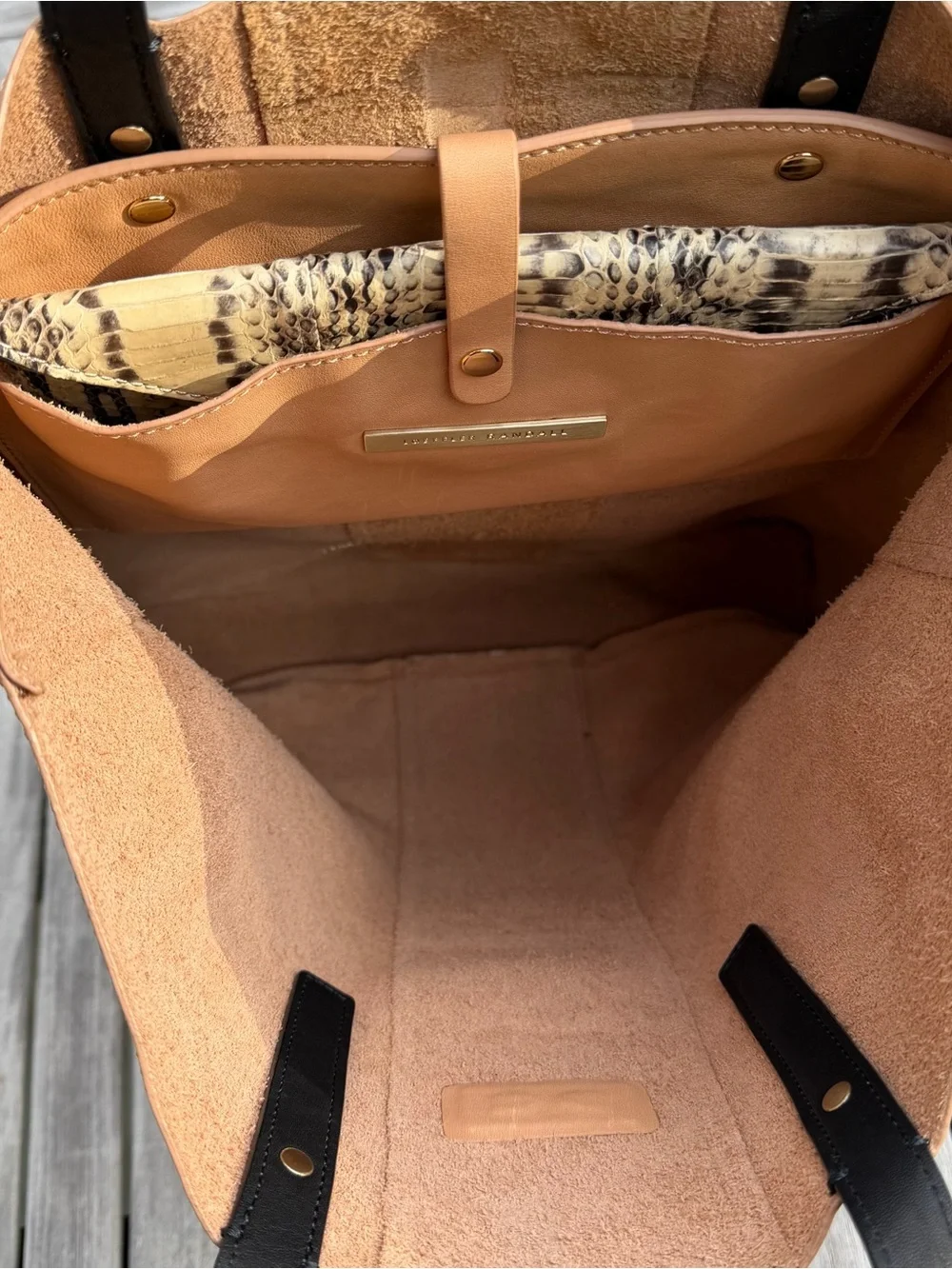 Loeffler Randall Tan Leather Tote with Matching Clutch